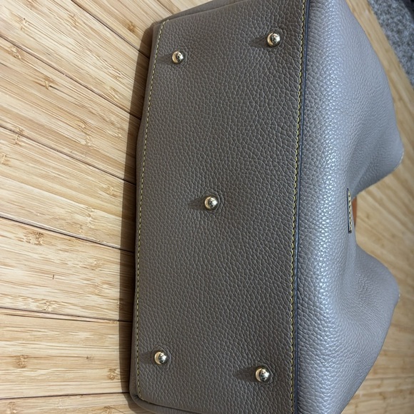 Dooney and Burke Barlow Bag. Taupe with brown trim. Very good condition. - Picture 9 of 16